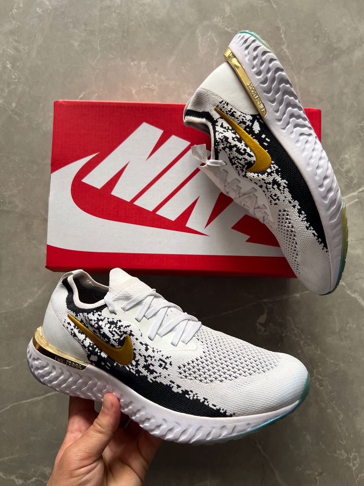 Epic React White Gold Shoes Limited Stock
