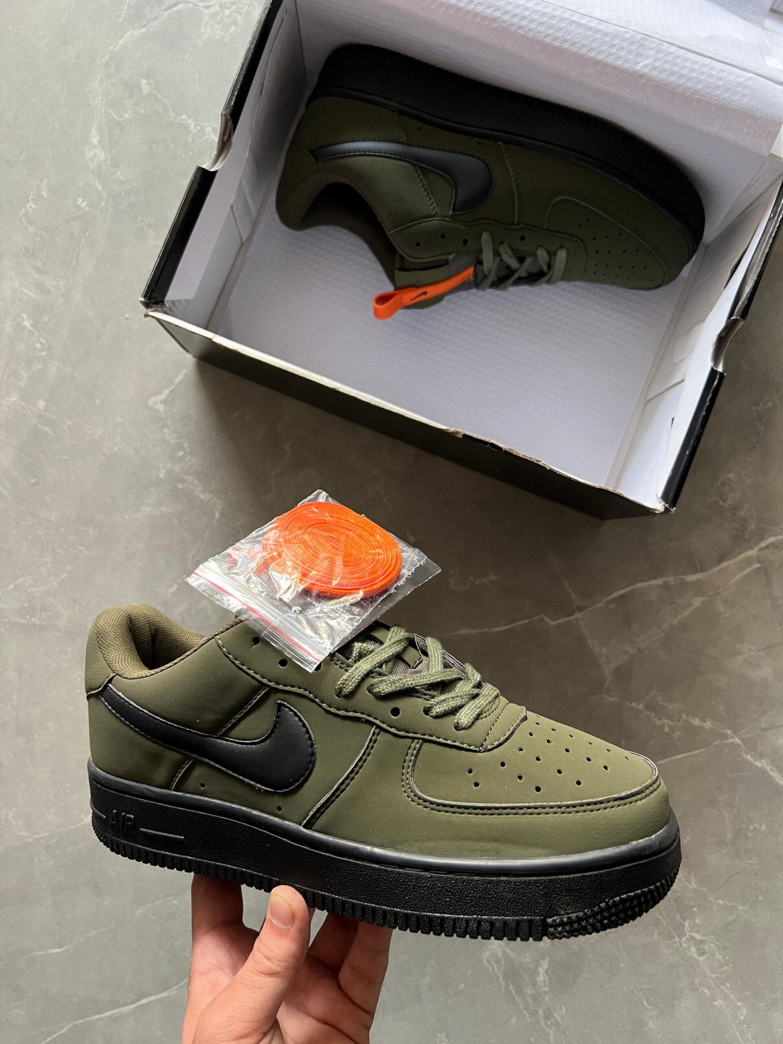 AF 07 Anthracite Leather Sneakers 2 Colors