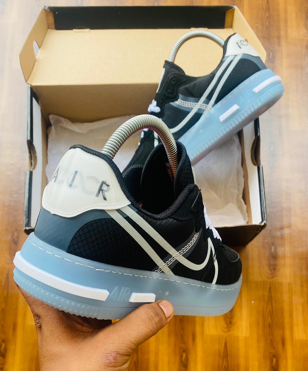 AF Ice React Branded Black Sneakers