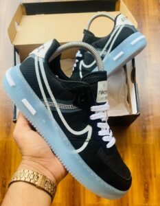 AF Ice React Branded Black Sneakers