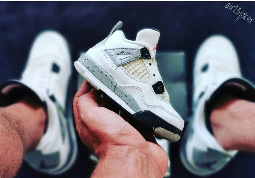 OG White Cement Sneakers Branded