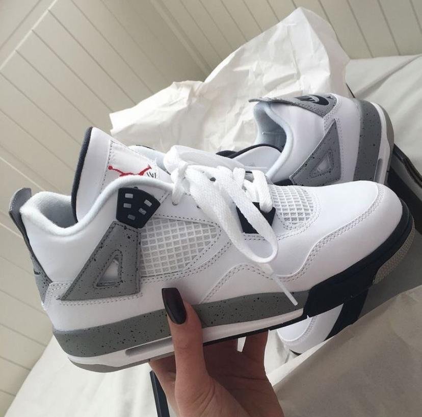 OG White Cement Sneakers Branded