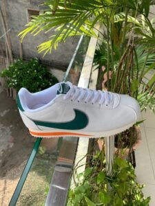Branded White Leather Sneaker Cortz For Boys