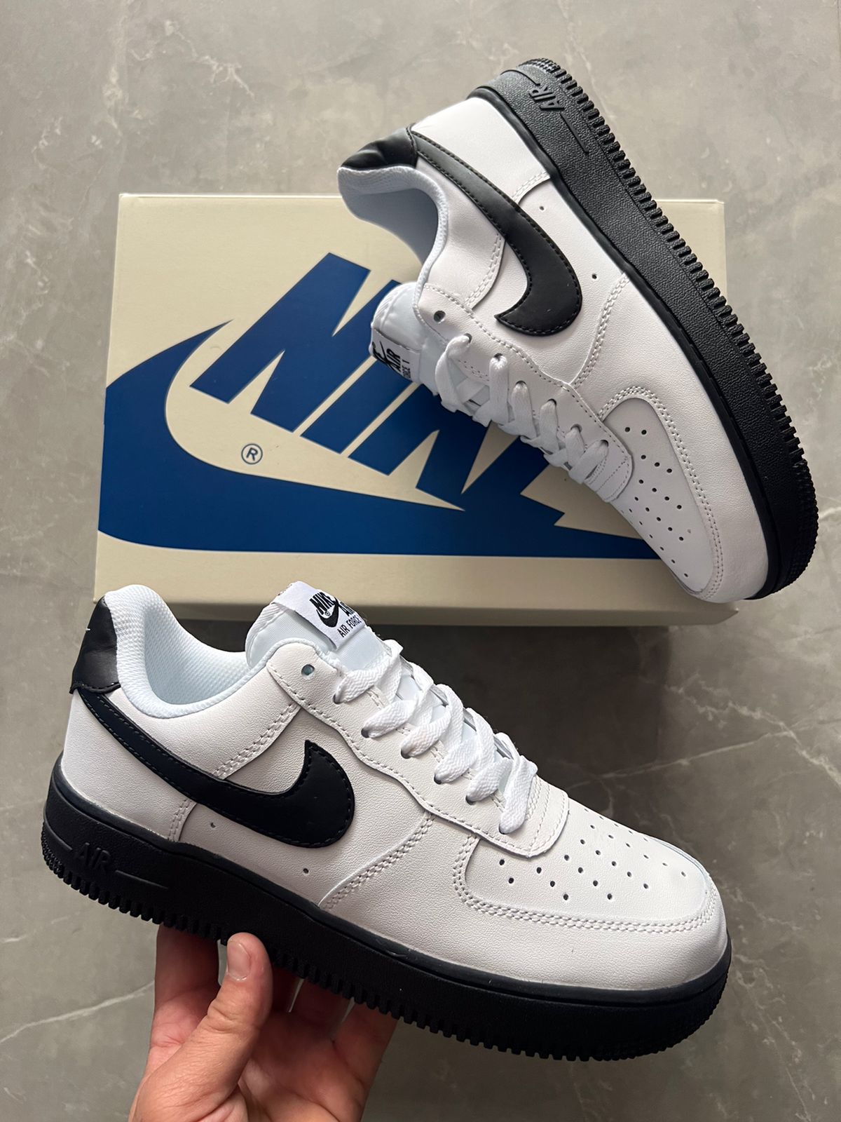 Airforce White Black Leather Quality Grtd