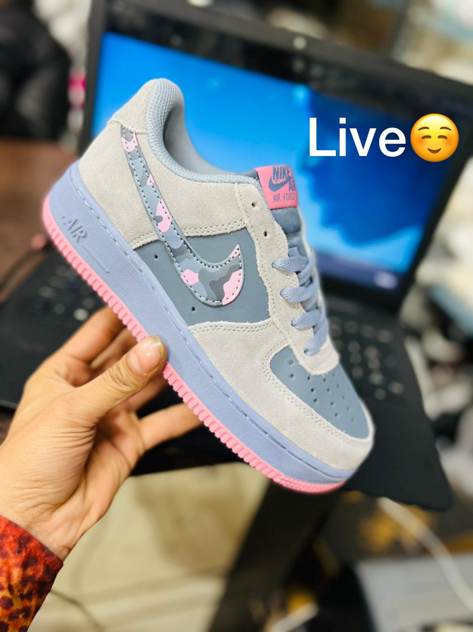Airforce Camo Grey Pink Sneakers