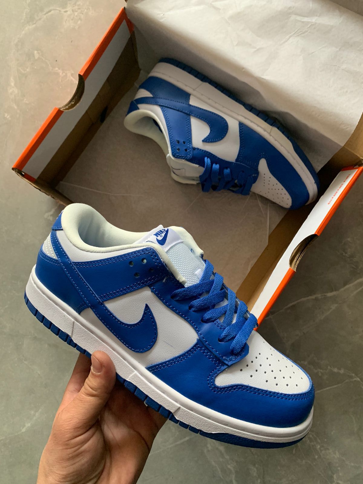 Blue Sb Dunk Leather Sneakers For Girls