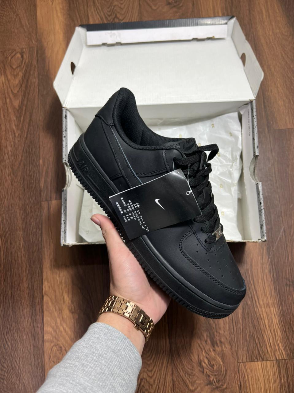 Leather Quality Sneakers Black Air Force