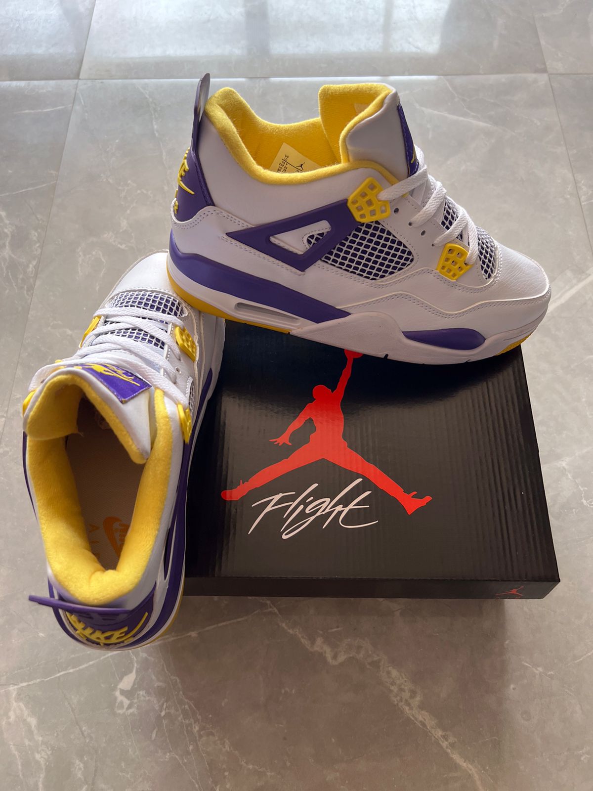 Imported Retro Lakers Home Sneakers In Stock