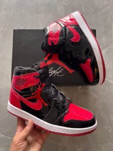 Men's Black & Red Thrifter Full Leather Sneakers