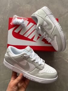 SB Dunk Low Grey Fog Full-Grain Leather Sneakers