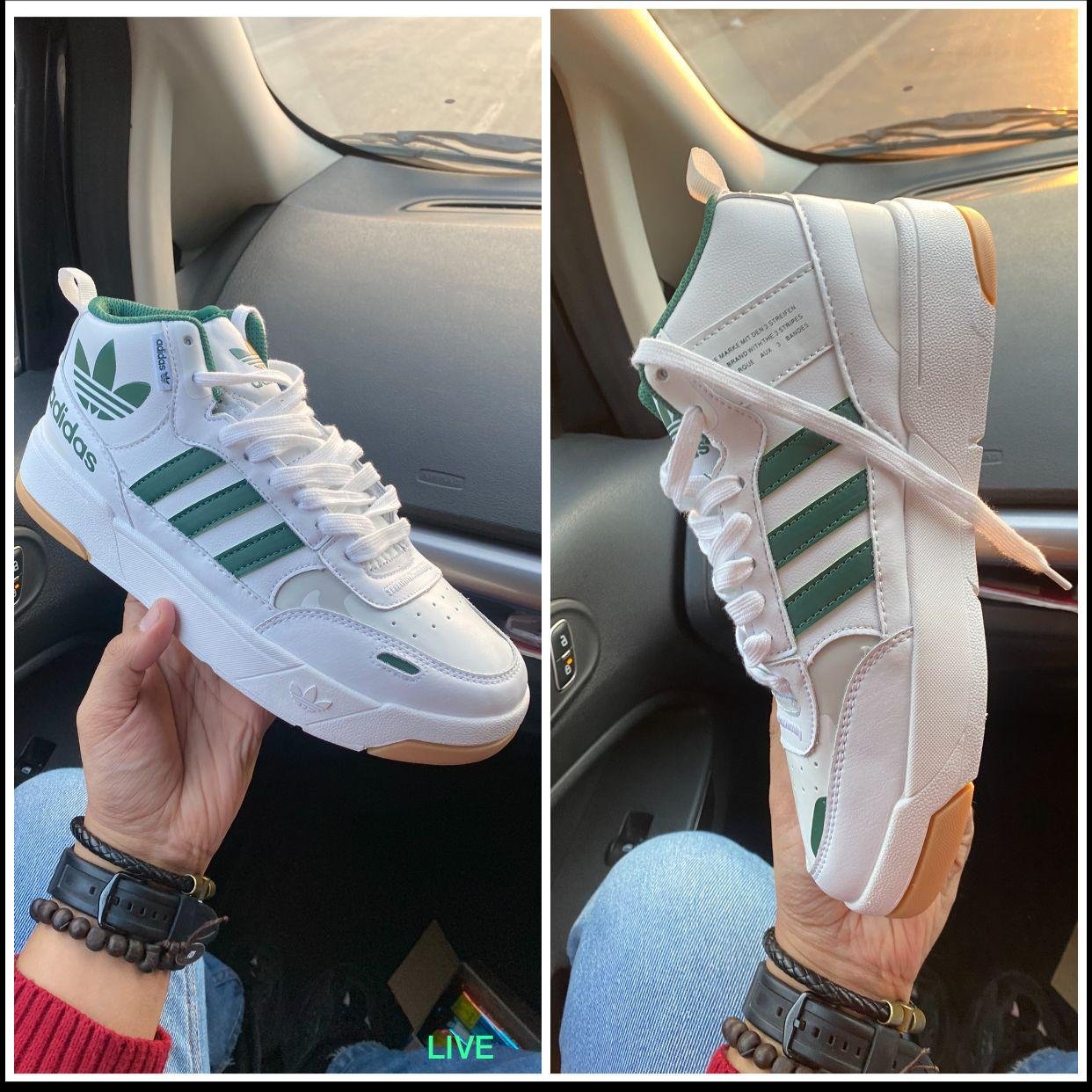 Forum Mid White Green Sneakers In Stock