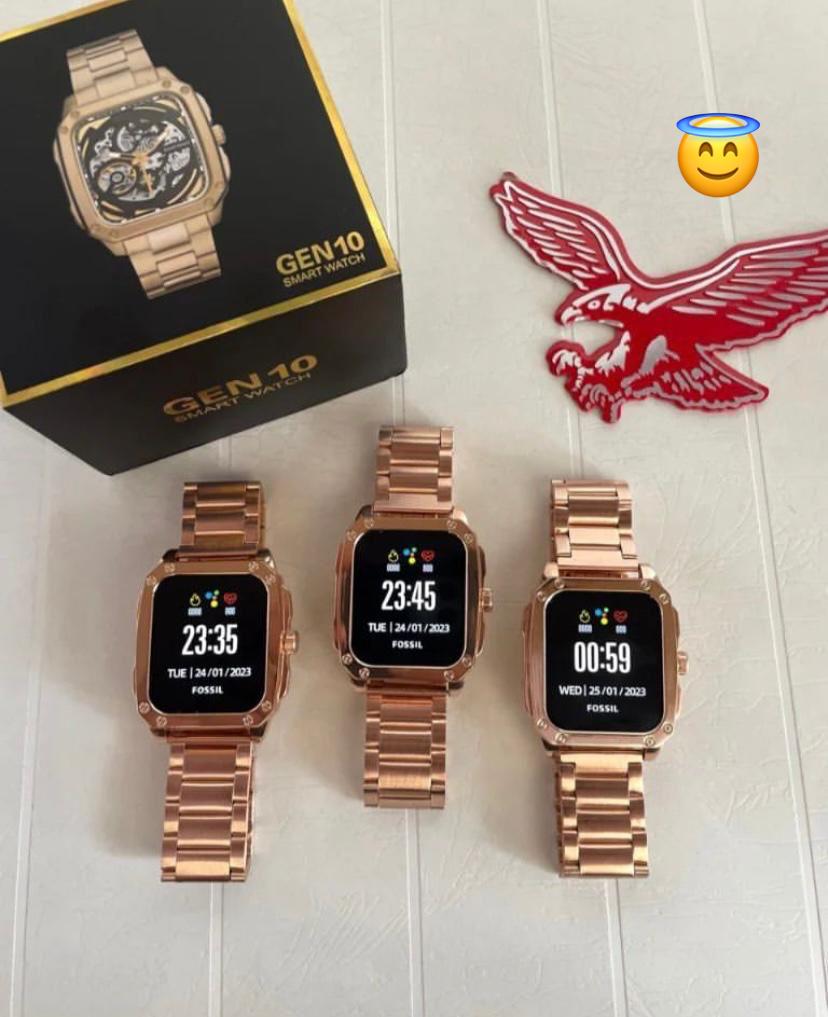Gold Square Fossil Gen 10 Smartwatch