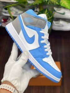 One Mid University Blue Grey Sneakers