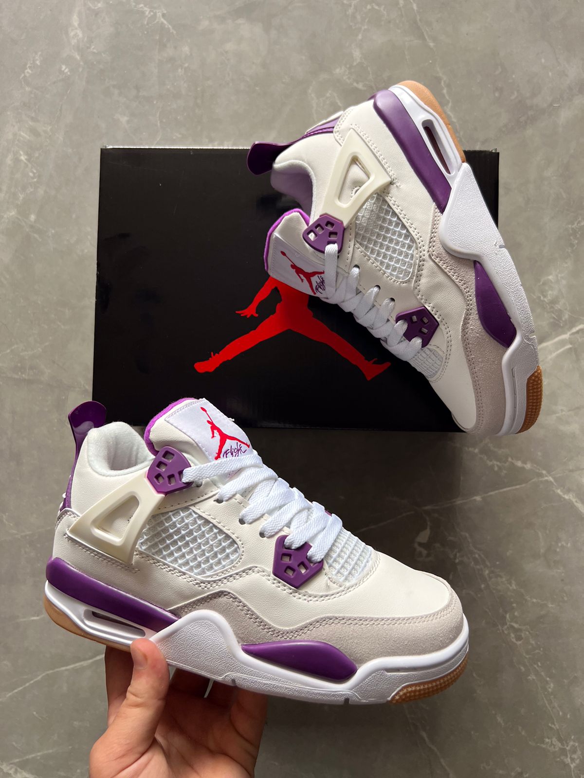 Retro Four Purple Sneakers For Girls
