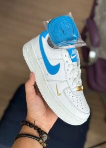 Airforce Blue Gold Sneakers For Girls