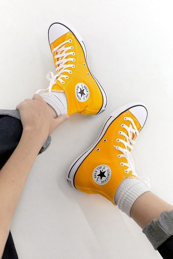 All Star Yellow Unisex Sneakers In Stock