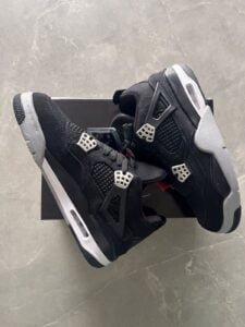 Retro 4 Black Canvas Shoes In Stock