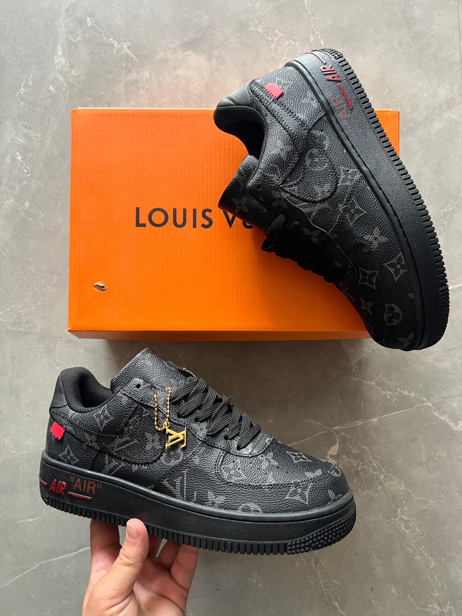 Airforce Lv Black Full Leather Shoes