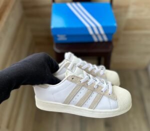 Superstar Beige White Girls Shoes