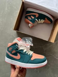Mid Dark Teal Retro One Sneakers For Girls