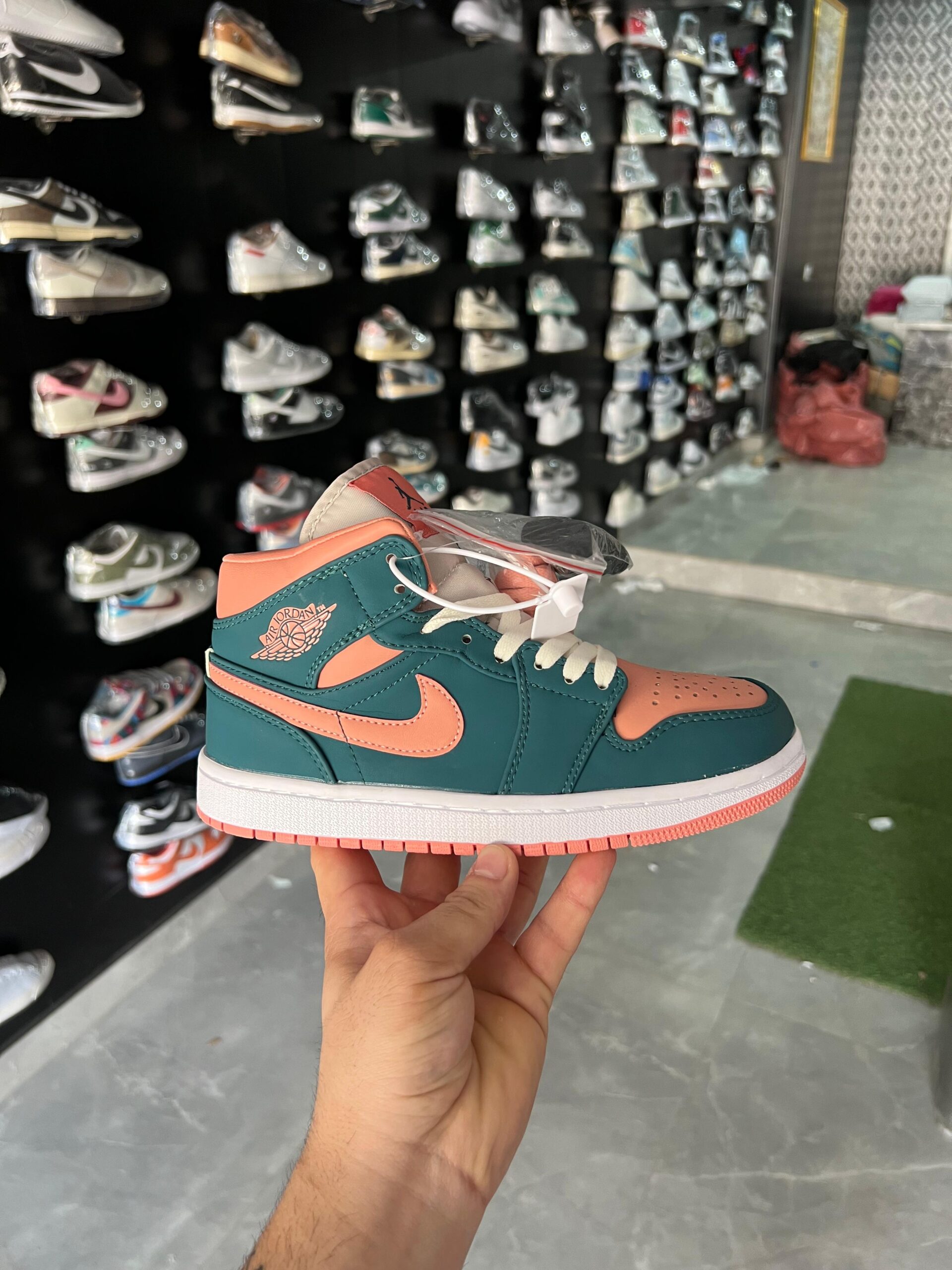 Mid Dark Teal Retro One Sneakers For Girls