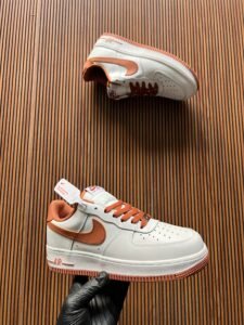 Women's Premium Leather Lifestyle Sneakers – Elegant White & Peach Edition
