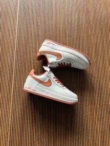 Women's Premium Leather Lifestyle Sneakers – Elegant White & Peach Edition