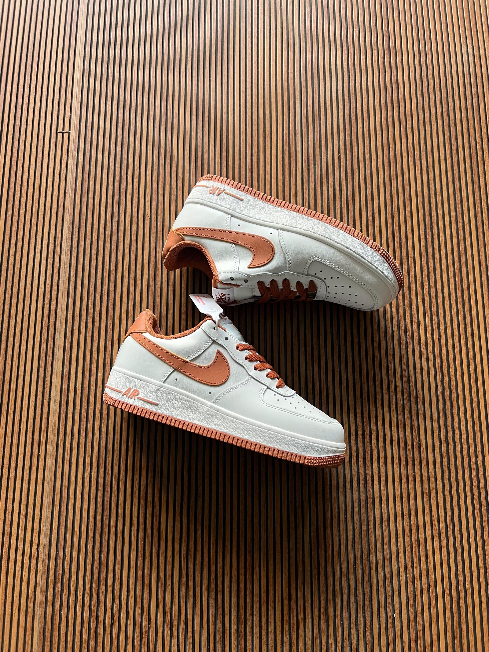 Women's Premium Leather Lifestyle Sneakers – Elegant White & Peach Edition