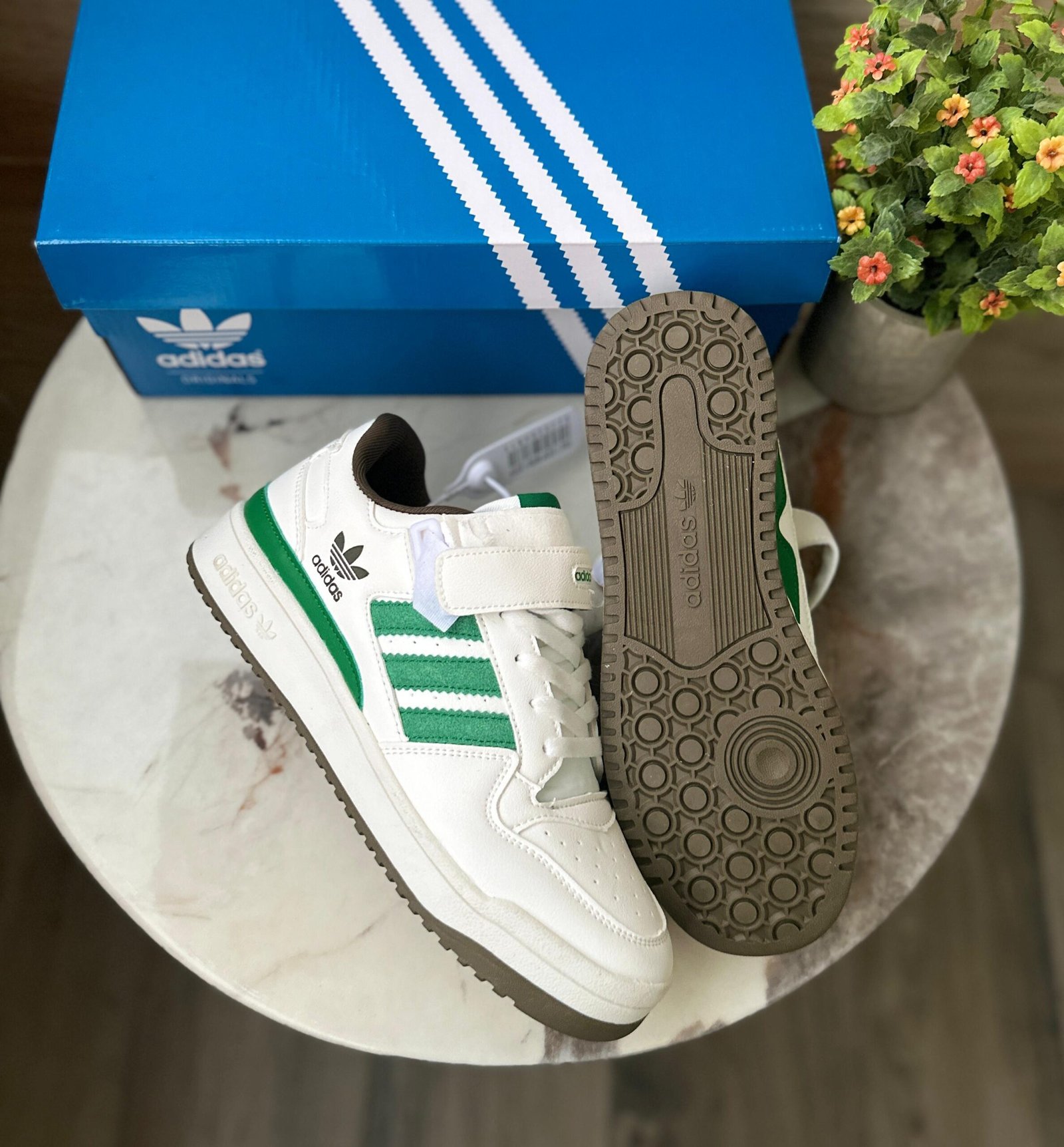 Forum 84 White Green Sneakers For Boys