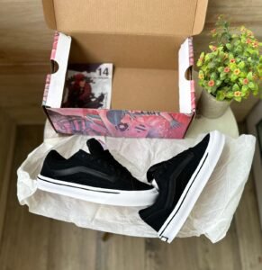 Old Skool Knu Black Grey Shoes First Copy