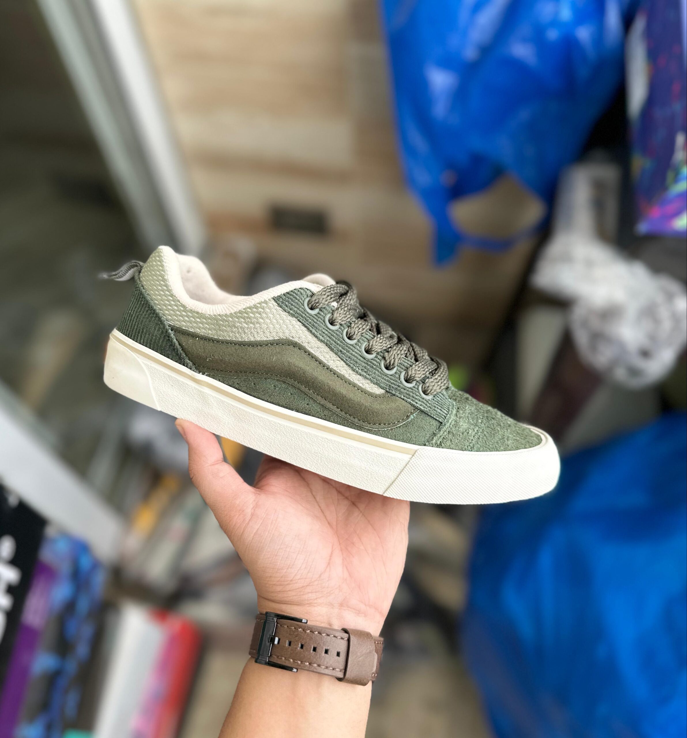 Old Skool Knu Olive Green Unisex Sneakers