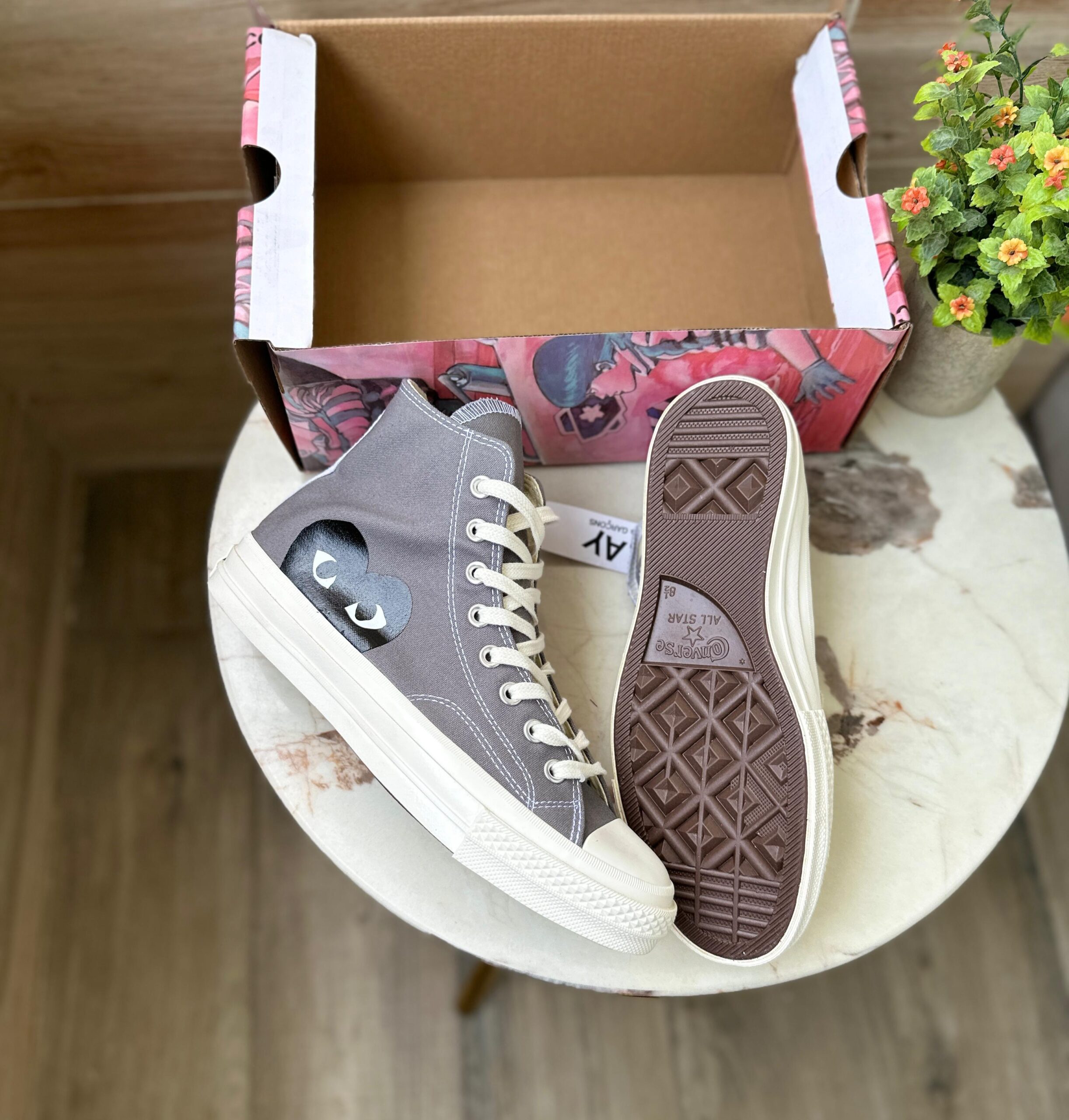 Playcomme Grey Mid Ankle Sneakers On Sale