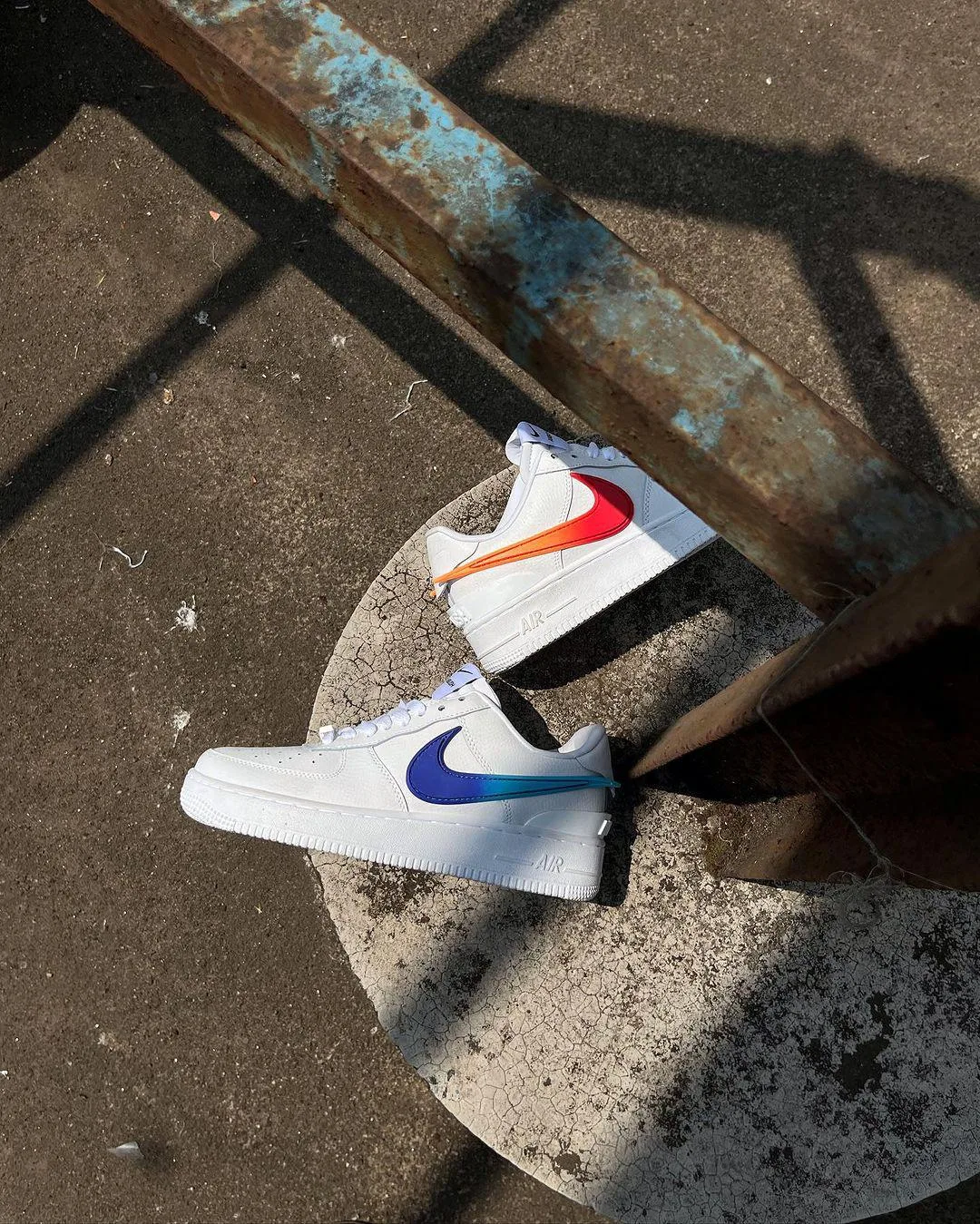 Airforce Ambush White Blue Orange Sneakers for Boys