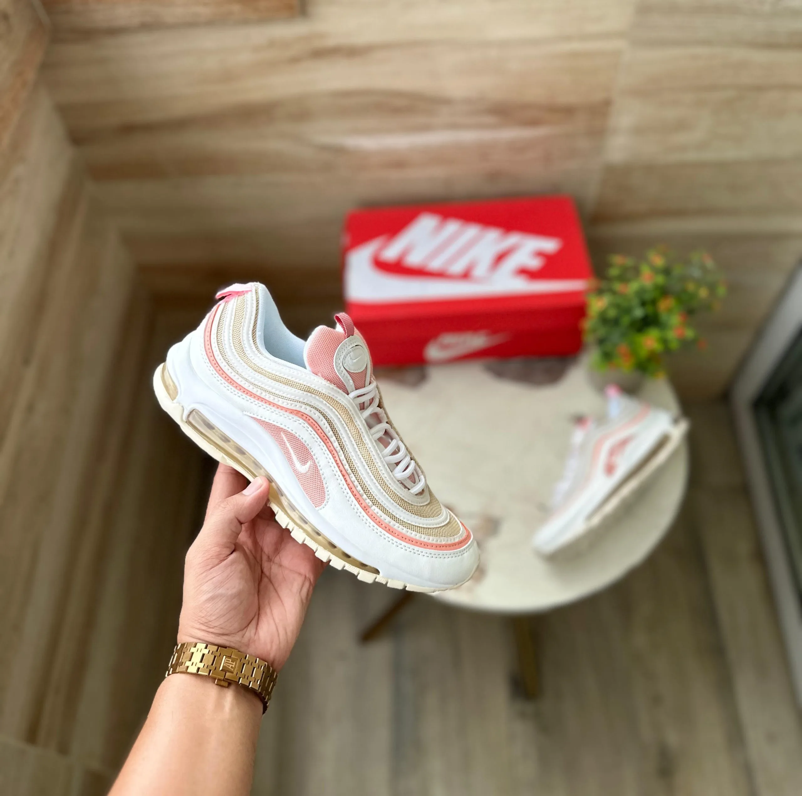 Airmax 97 Bleached Coral Shoes For Girls (1) Airmax 97 Bleached Coral Shoes For Girls