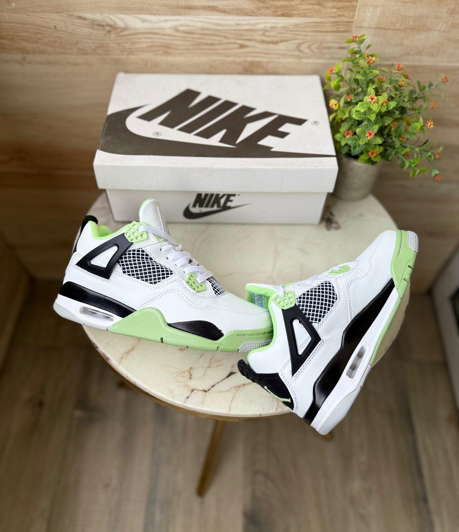 Oil Aura Seafoam Retro 4 Sneakers In Stock