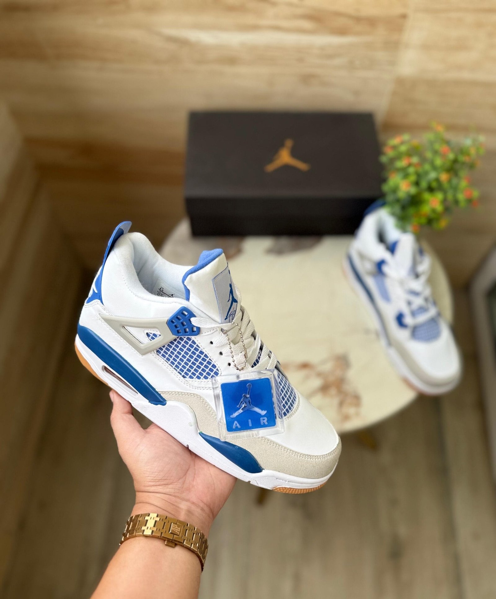 Retro 4 Military Blue Sneakers For Boys (1)