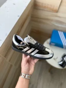Samba Atmos Black Silver Sneakers  Retro Lifestyle Shoes
