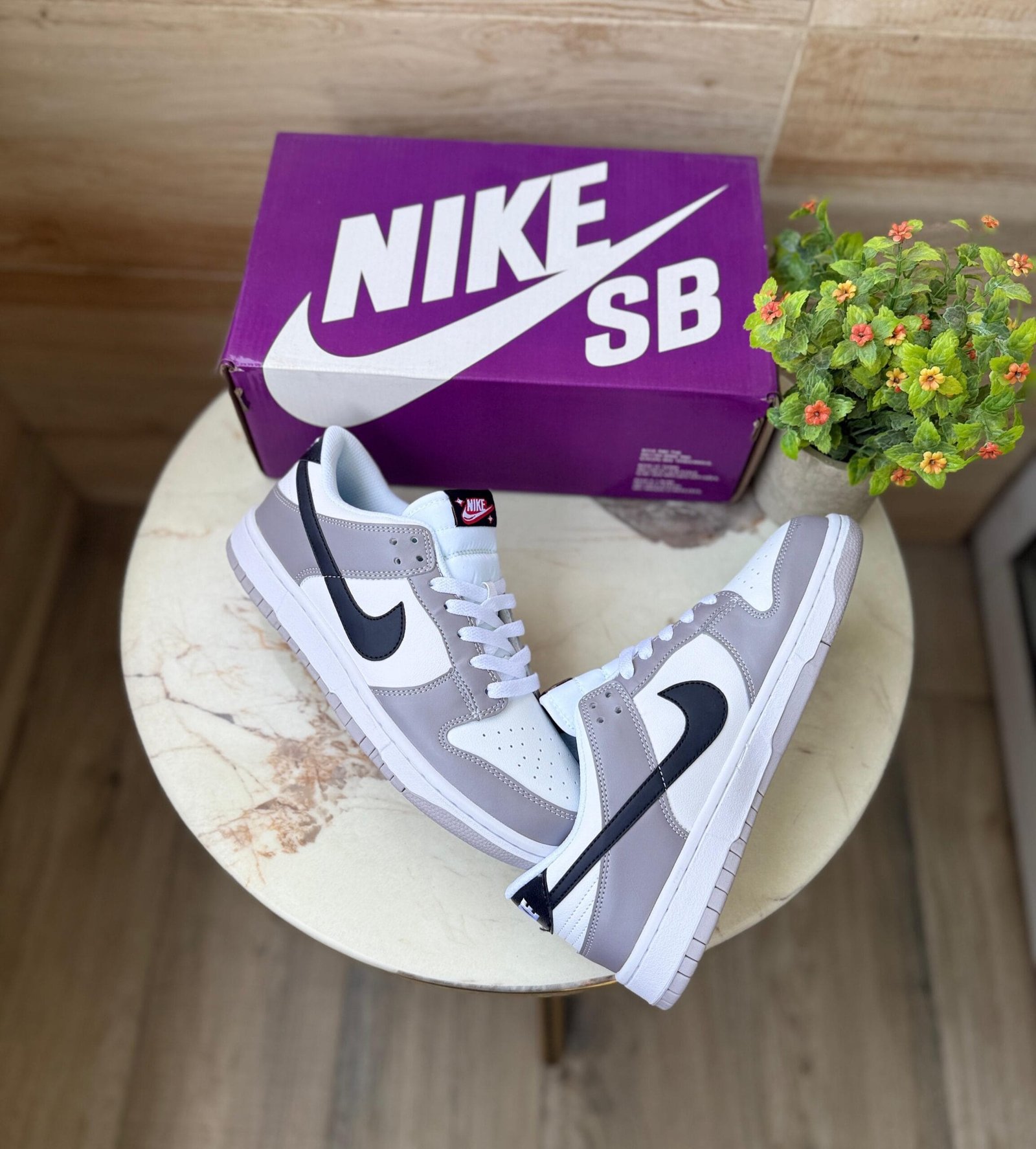 Sb Dunk Lottery Grey Sneakers For Boys
