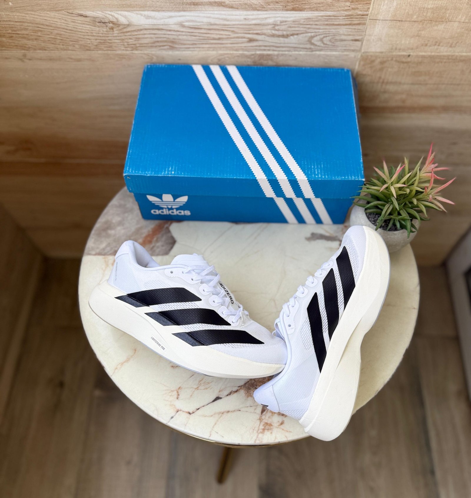Adizero Evo Sl White Black Sneakers (3)