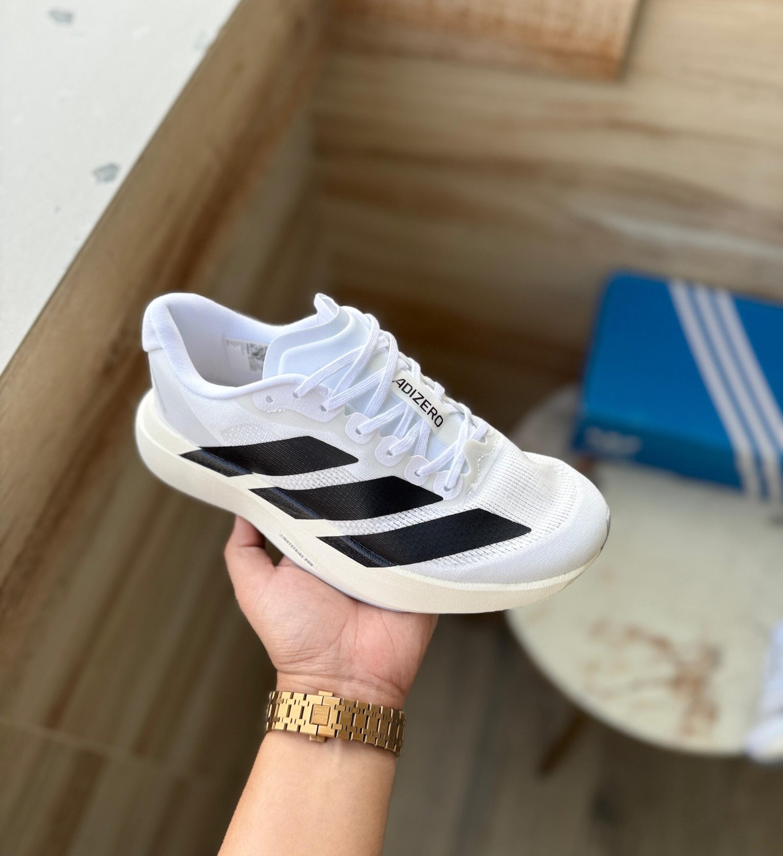 Adizero Evo Sl White Black Sneakers (4)