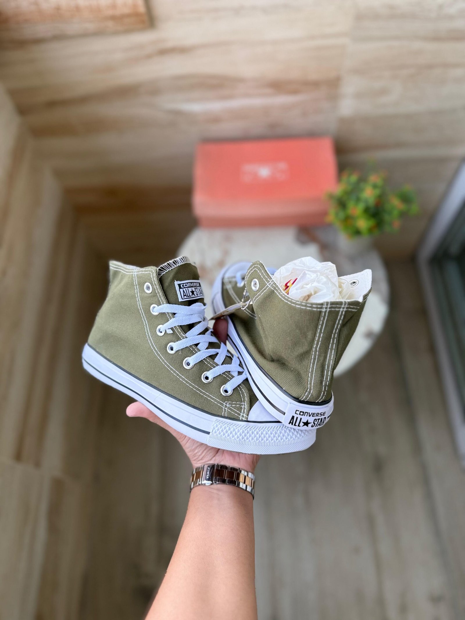 All-Star Army Green High Ankle Sneakers (1)