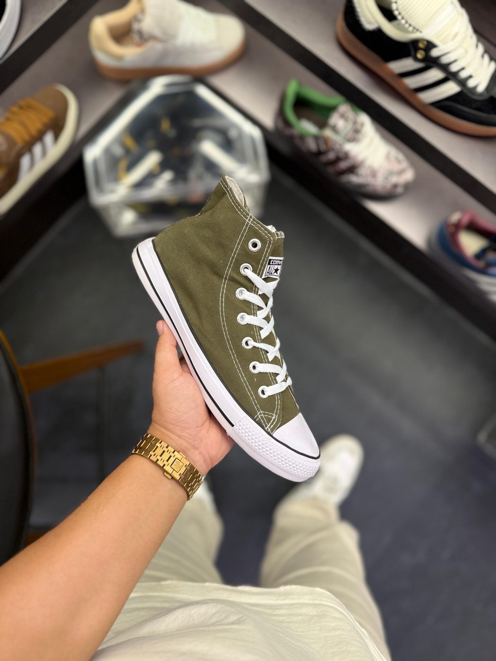All-Star Army Green High Ankle Sneakers (2)