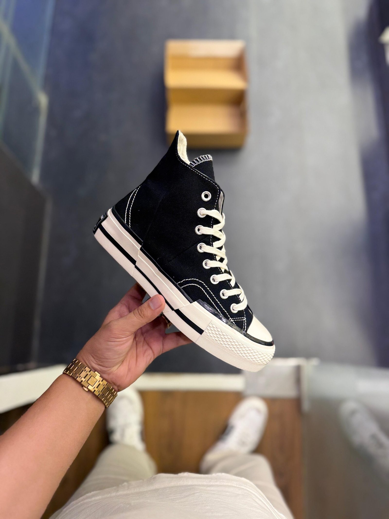 Chuck Mid Plus Black White Sneakers In Stock (3)