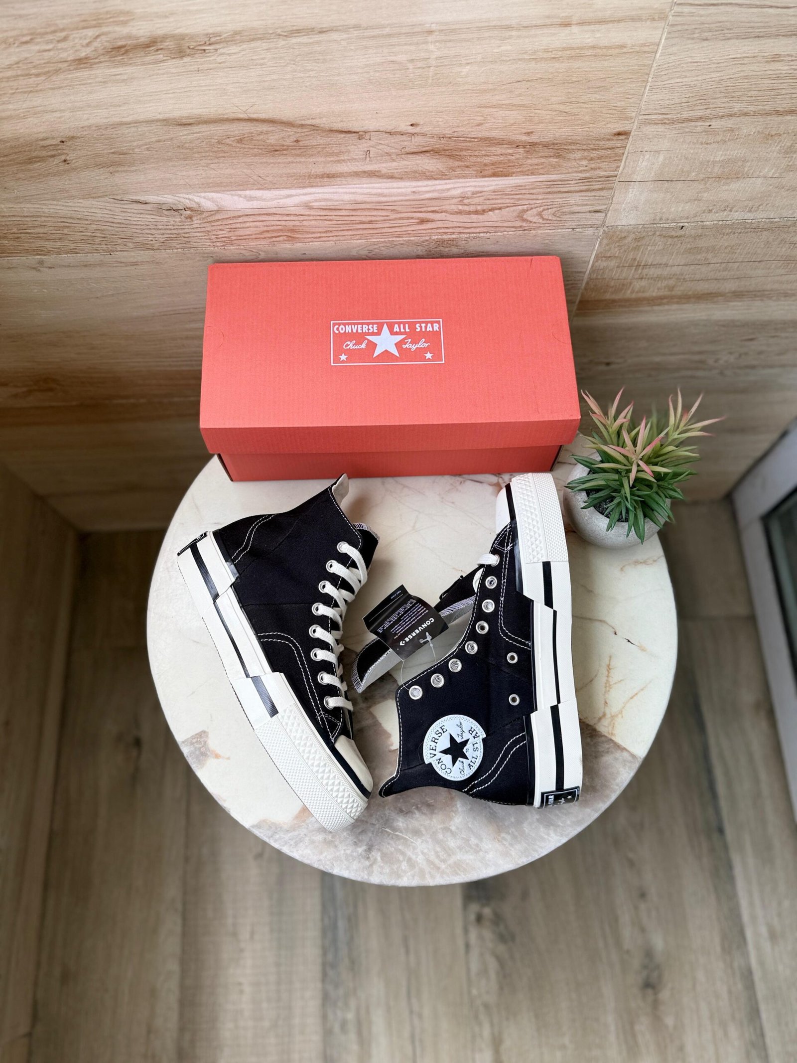 Chuck Mid Plus Black White Sneakers In Stock (4)