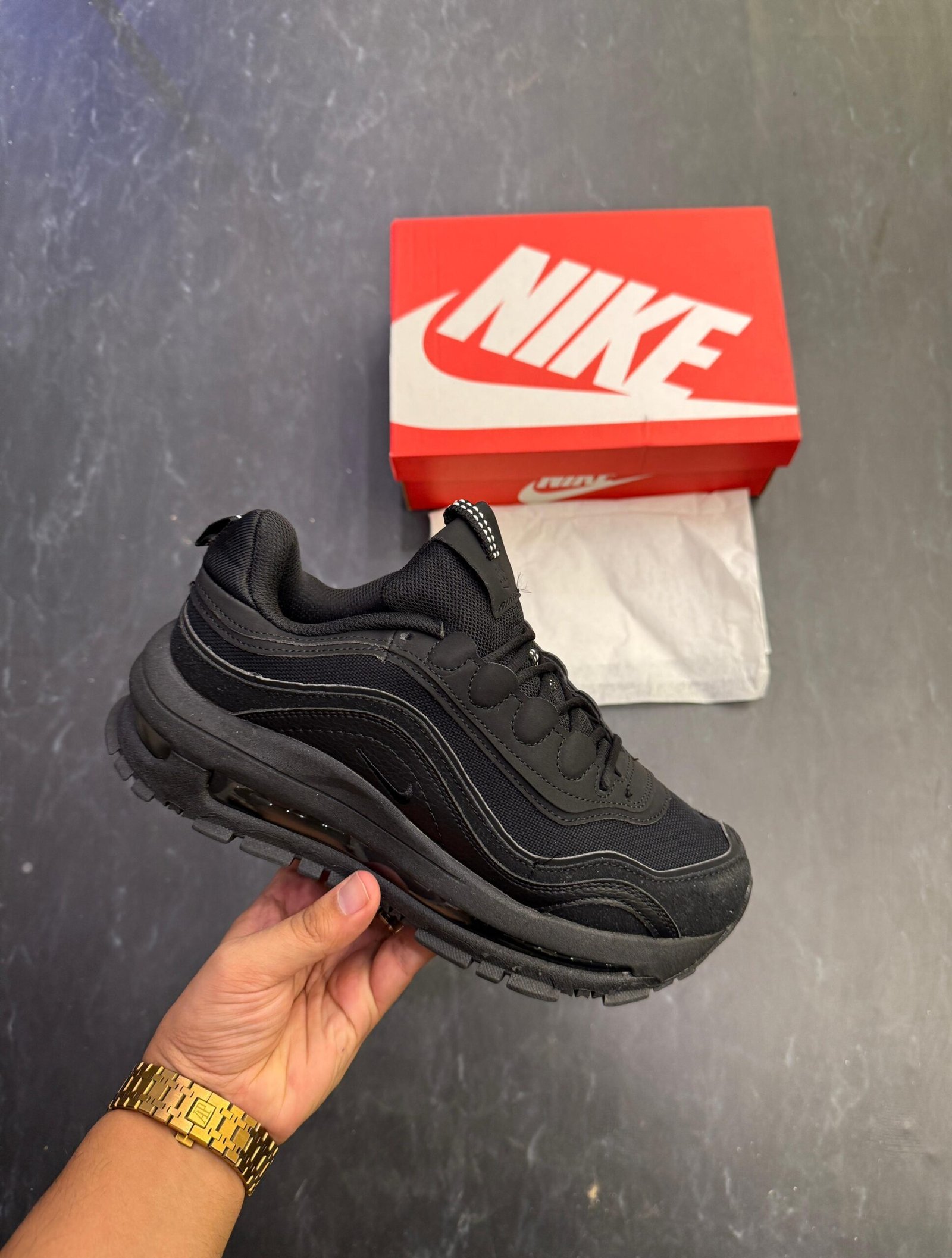 Airmax 97 Futura Tripple Black Sneaker For Boys (1)