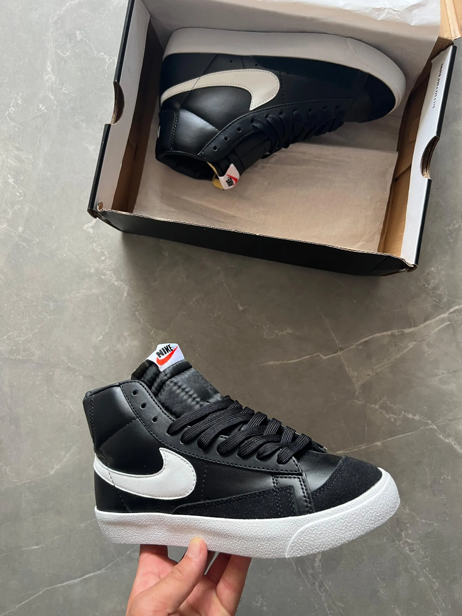 Blazer Mid Black White Sneakers For Boys | 7AShoes First Copy display picture 1