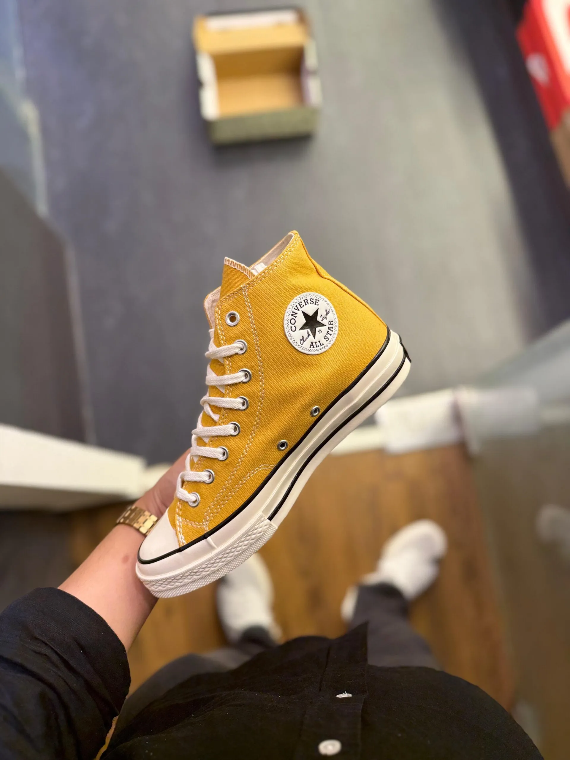 Chuck 70 Mid Yellow Sneakers In Stock | 7AShoes First Copy