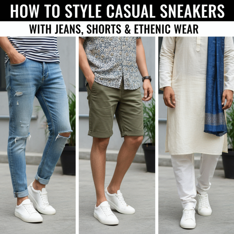How to Style Casual Sneakers with Jeans, Shorts & Ethnic Wear