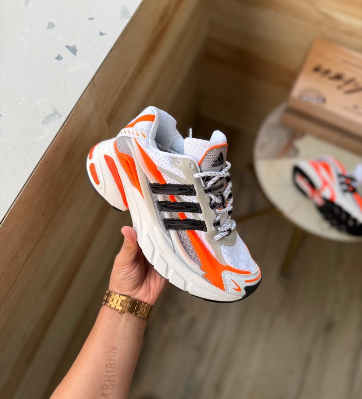 Adistar Jellyfish White Orange Sneakers Lightweight Trendy Shoes (4)