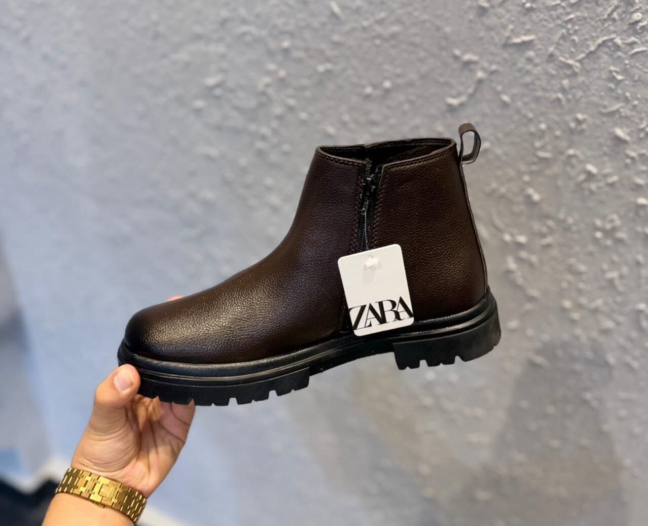 Chunky Zippy Boots – Black Brown Design, 2 Color Options Chunky Zippy Boots – Black Brown Design, 2 Color Options